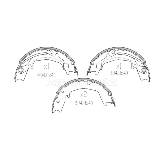 Колодки барабанные зад HYNDAI SANTA FE 01-06/GETZ 02-09/SONATA 98-04 SAT