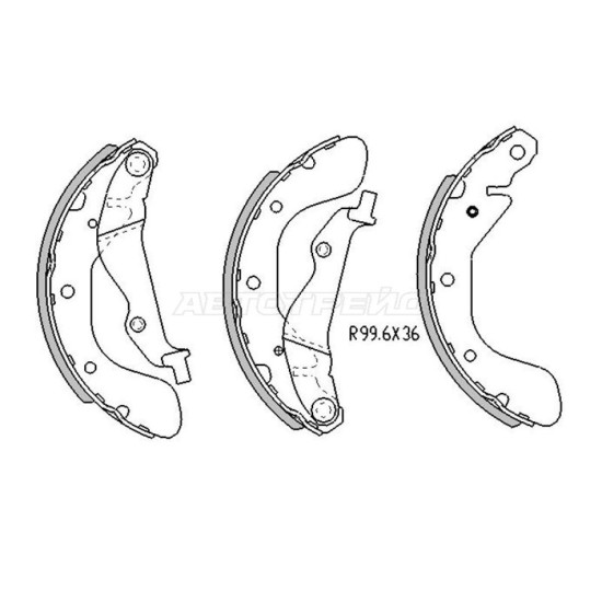 Колодки тормозные барабанные зад CHEVROLET COBALT 11-/RAVON R3/R4 17-/AVEO 03-08 SAT