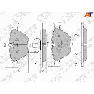 Колодки тормозные перед BMW E82/E90/92/90/E60/63/65/E89/E84 SAT