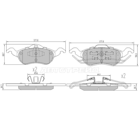 Колодки тормозные перед FORD FOCUS I SAT