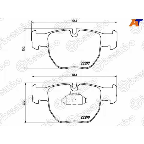 Колодки тормозные перед RANGE ROVER 02-06 BREMBO