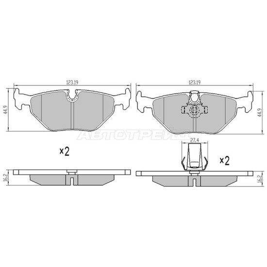 Колодки тормозные зад BMW 5 E39 95-03/ALPINA B10 E39 96-04 SAT