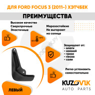 Брызговик задний левый Ford Focus 3 (2011-) хэтчбек KUZOVIK