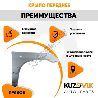 Крыло переднее правое Нива Шевроле (2002-2009) KUZOVIK Крыло переднее правое Нива Шевроле (2002-2009) KUZOVIK
