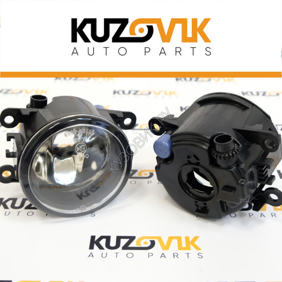 Фара противотуманная Renault Logan левая=правая (1 штука) с регулировкой угла наклона и лампочкой KUZOVIK