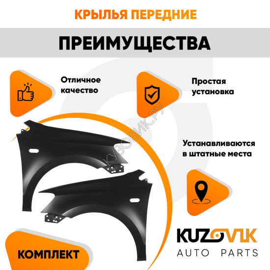Крылья передние с отверстием Volkswagen Polo V (2009-2015) седан KUZOVIK